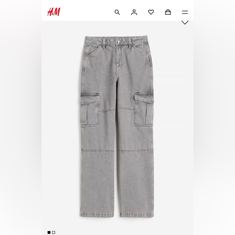 H&M Women's Straight Leg Jeans - Light Gray